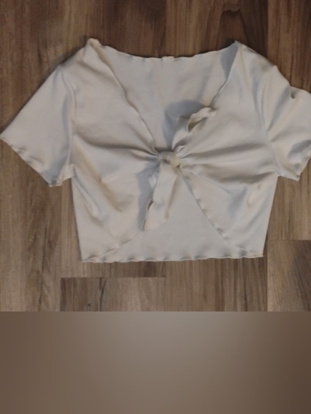 Front-Tie Crop Top in white